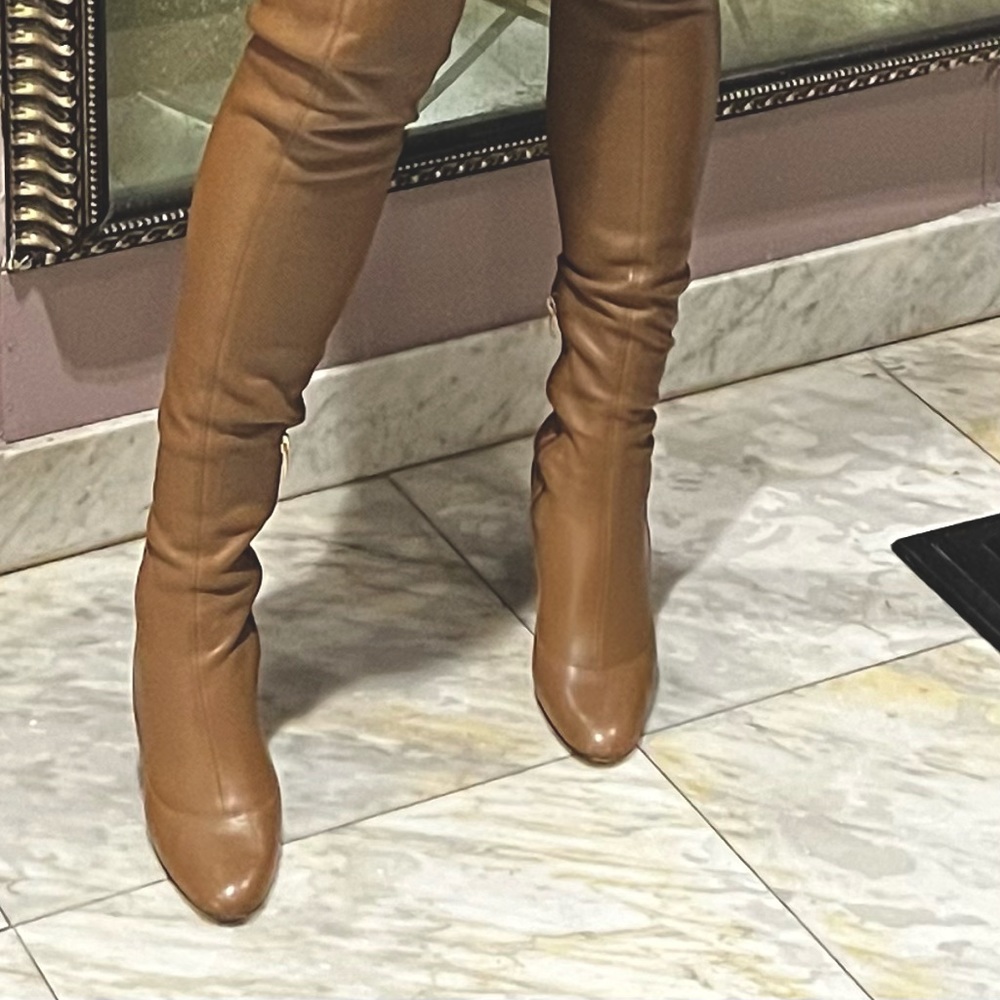 Sergio Rossi - Leather Thigh High Boots, Brown